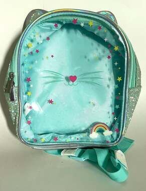 Hot Focus Caticorn Beauty Mini Backpack with Glitter and Holographic Cat Ears